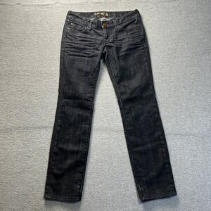 Express Jeans Straight Leg Jeans Womens Size 4S Dark Wash Stretch Low Rise Denim
